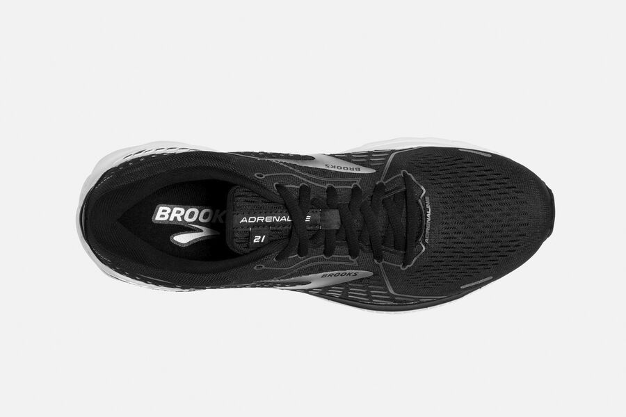 Brooks Running Shoes - Adrenaline GTS 21 Road Mens - Black/White - RXL-587321